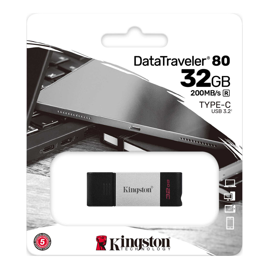 Kingston DataTraveler 80 - 32 GB - USB Tipo C 3.2 Gen 1 (3.1 Gen 1)  OTG